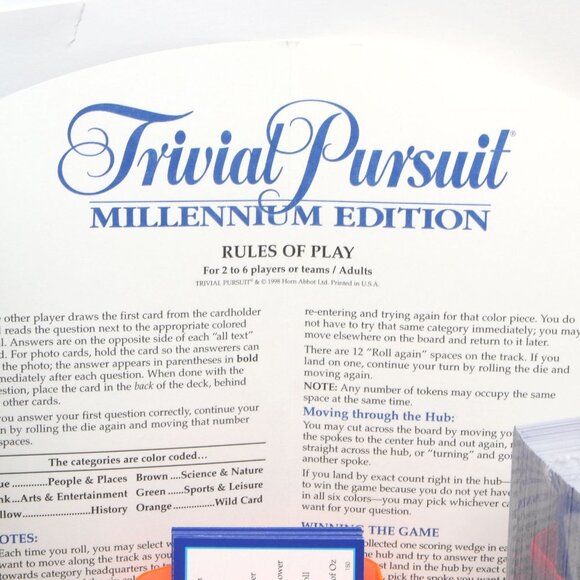 Vintage Trivia Pursuit MILLENNIUM Edition Board Game 1998 Family Fun Holiday - Picture 11 of 12